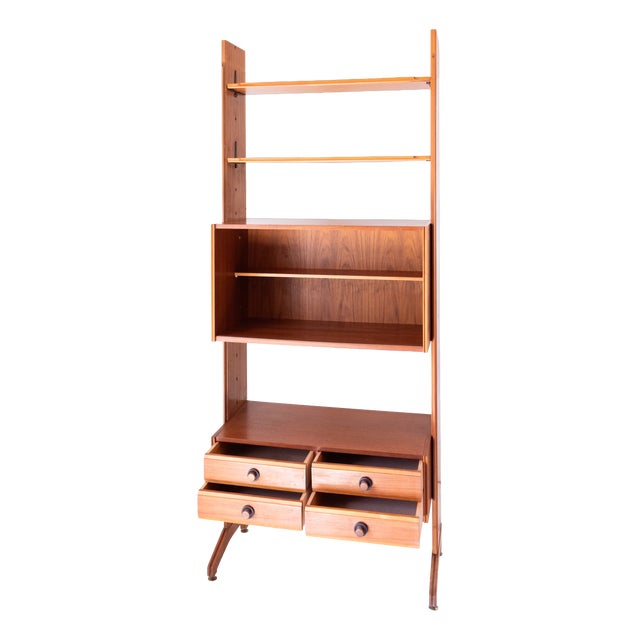 Vintage Italian Freestanding Teak Bookcase in the style of Dassi, 1960s For Sale