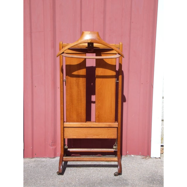 Ico Parisi for Fratelli Reguitti Valet & Butler Stand with press arms. Constructed of solid wood with removable hanger,...