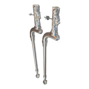 Pair of Solid Brass Lion-Head Console Sink Legs, Nickel Finish