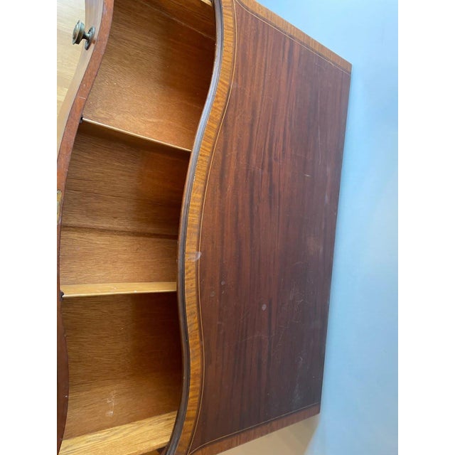 Antique Mahogany Serpentine Chest of Drawers With Satinwood Inlay For Sale - Image 9 of 10