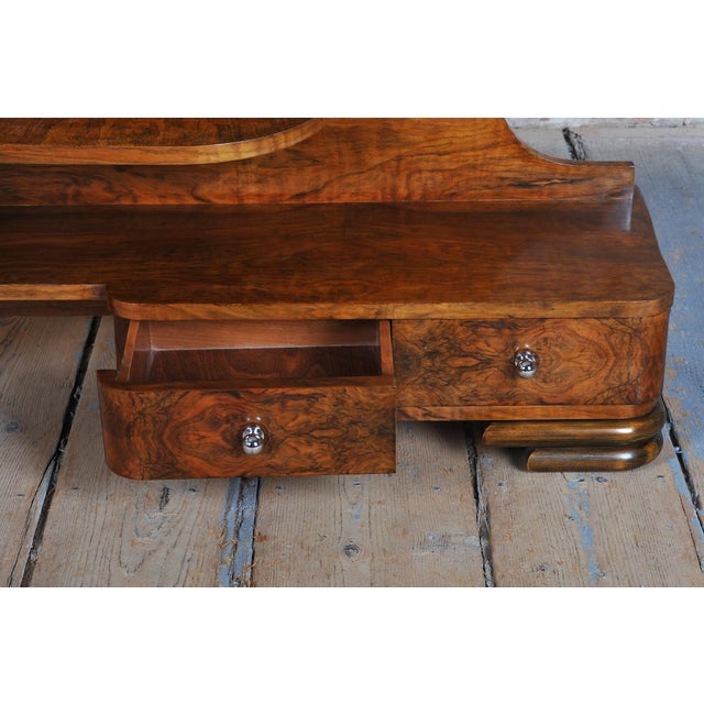 Czech Art Deco Dressing Table in Walnut Veneer, 1930s For Sale - Image 14 of 18