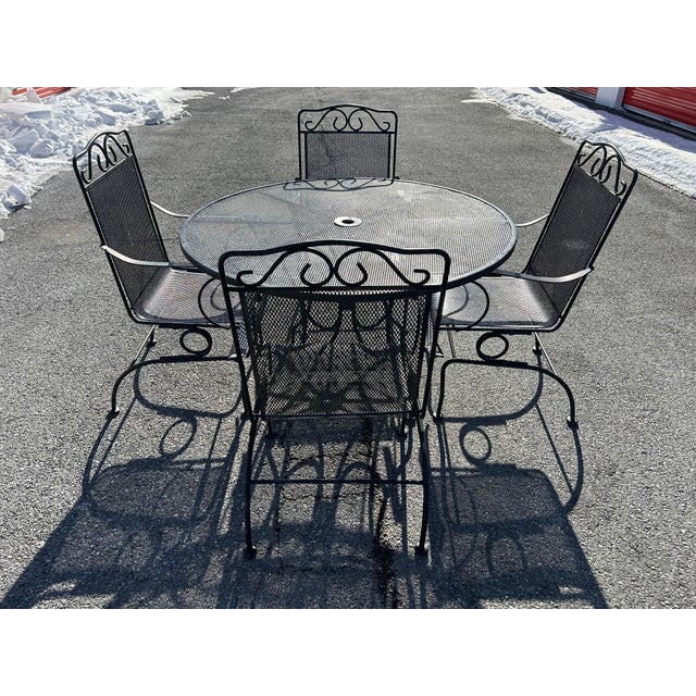 Perfect for your outdoor space! The table measures 48x29 and the chairs measure 17x22.5x39.5 Very durable Normal wear...