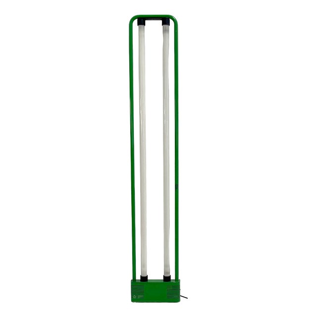 Green Double Neon Lamp by Gian N. Gigante for Zerbetto, 1980s For Sale