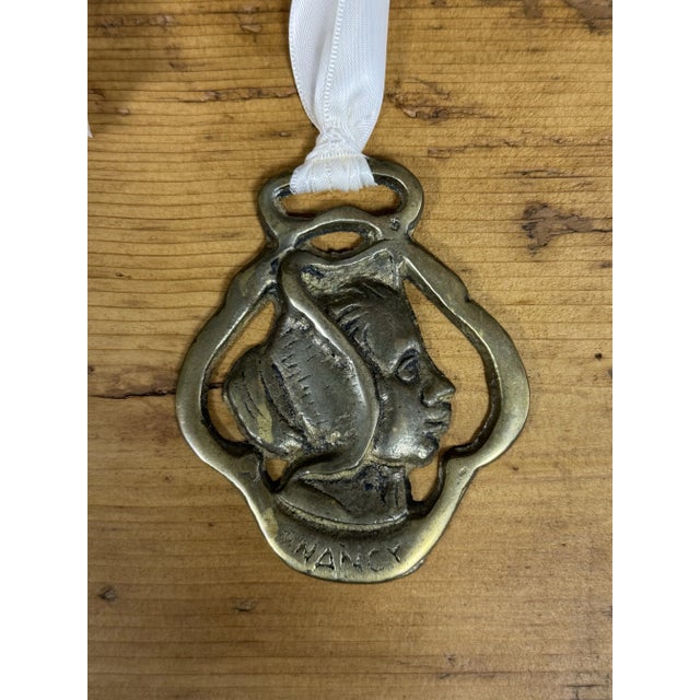 English Vintage English Horse Brass Ornament For Sale - Image 3 of 3