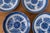 SET of 4 Antique Blue + White Fitzhugh Plates.