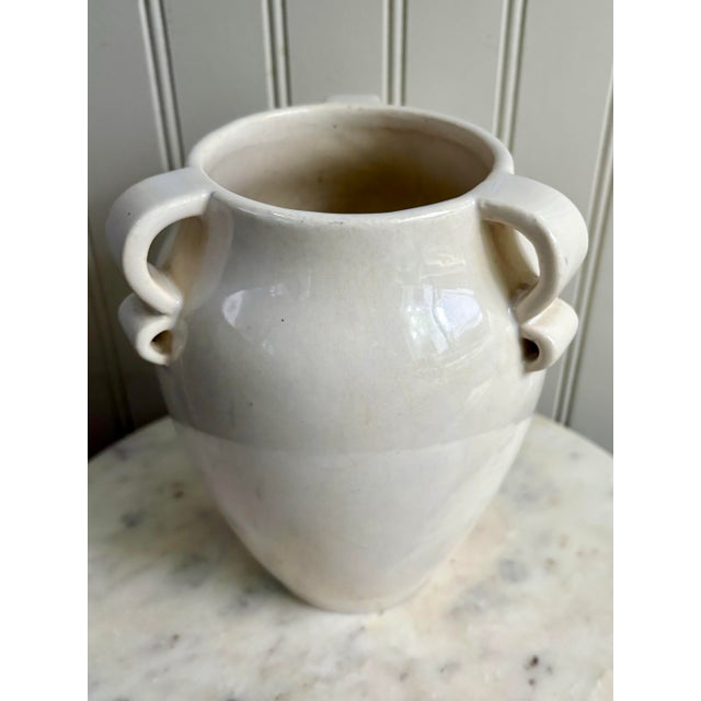 1930s Vintage Fulper Pottery Vase #887 3 Ribbon Handles Circa 1930s Collectible VTG For Sale - Image 5 of 12