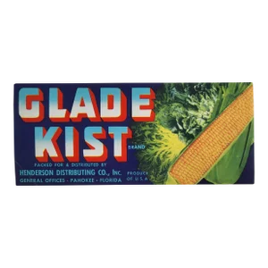 1940s Glade Kist Corn Crate Label, Pahokee, Florida