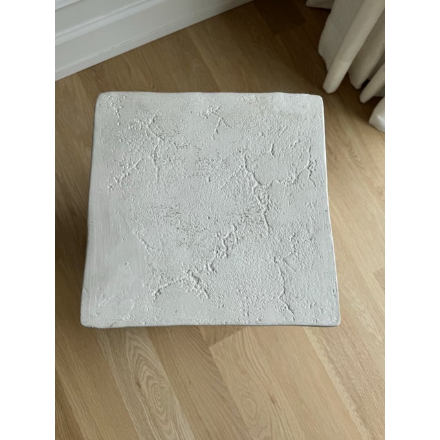 Vintage Late 1970s / 1980s Postmodern Sculptural Twist Form Side Table or Pedestal in Plaster Finish For Sale In Chicago - Image 6 of 10