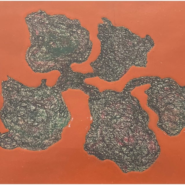 Mid-Century Modern Mid Century Modern Organic Abstract Wall Art by Herz For Sale - Image 3 of 4