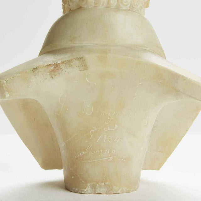 Ivory Giuseppe Benassai, Busts, 1884, Alabaster, Set of 2 For Sale - Image 8 of 9
