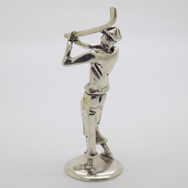 Vintage Italian Silver Golf Player Figurine, 1980s For Sale - Image 6 of 11