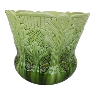 19th Century Decorative Majolica Jardinière For Sale