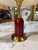 Vintage Red & Brass Table Lamps With Linen Shades - a Pair For Sale - Image 10 of 18