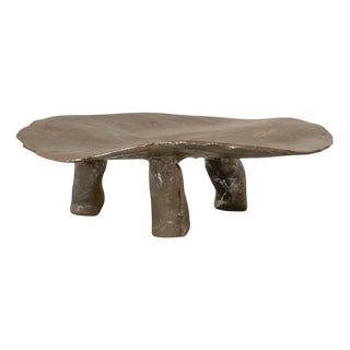 Freeform Footed Studio Pottery Platter, 1970s For Sale