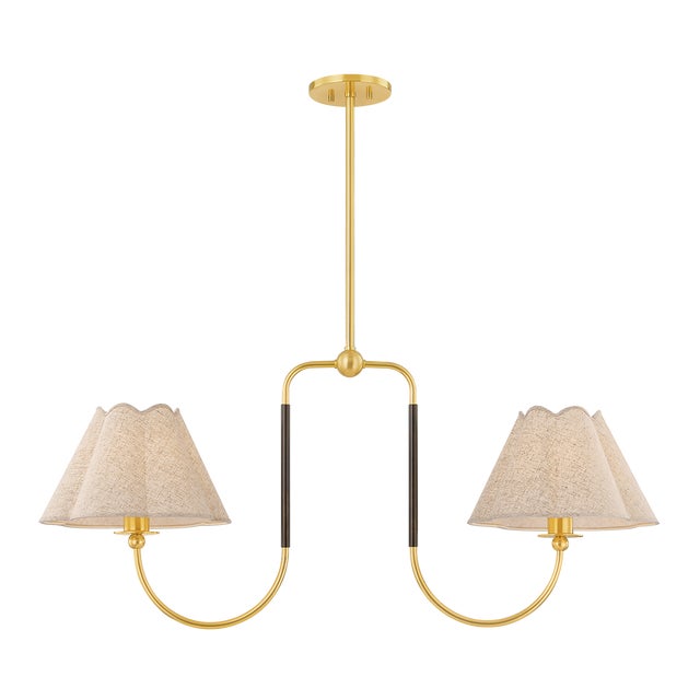 Mitzi Mitzi Janie 13 in. 2 Light Linear in Aged Brass and True Bronze Finish For Sale - Image 4 of 12