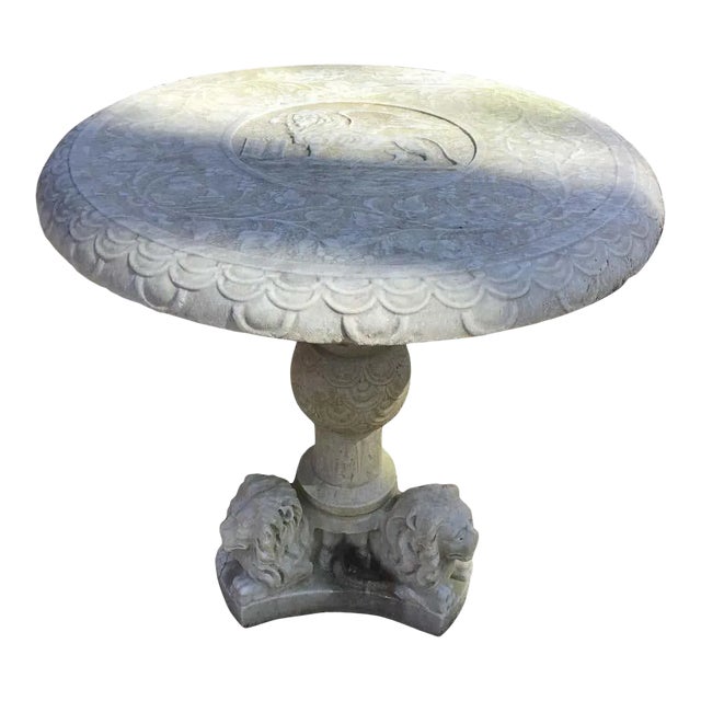 1960s Carved Marble Lion/Griffin Table For Sale