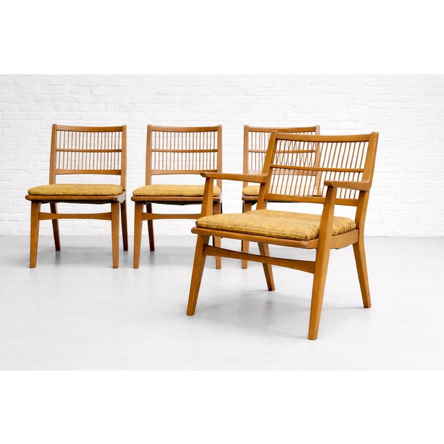Set of 4 Vintage Mid Century Modern Spindle Back Dining Chairs by Red Lion Furniture Co. For Sale In New York - Image 6 of 8