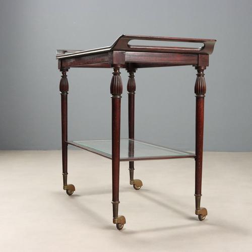 Brown Vintage Italian Kitchen Trolley in Mahogany and Glass, 1960s For Sale - Image 8 of 12