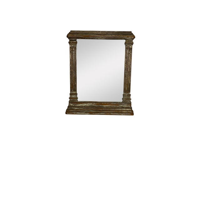 Mid 20th Century Neoclassical Style Gilt and Silvered Mirror with Carved Columns For Sale - Image 11 of 18