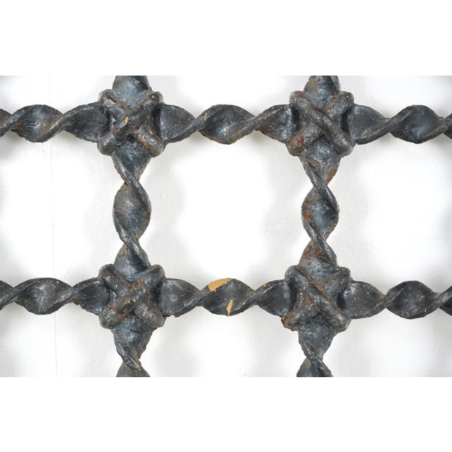 Early 20th Century Antique Gothic Wrought Iron Window Grille Transom For Sale - Image 5 of 10
