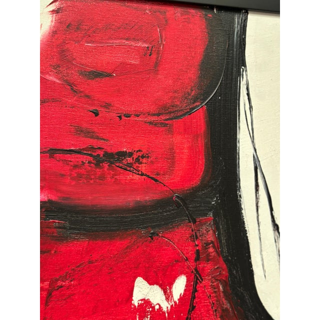 Amh, Red Composition, 1960s, Oil Painting on Canvas, Framed For Sale - Image 11 of 14