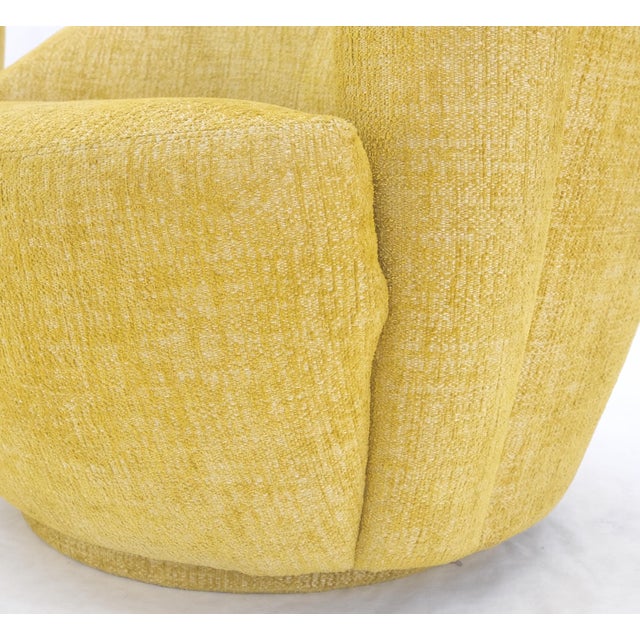 Pair of Vladimir Kagan for Directional Nautilus Chairs Yellow Gold MINT! For Sale - Image 11 of 15