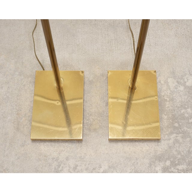 Mid 20th Century Koch & Lowy Omi Patinated Brass Pharmacy Floor Lamps - a Pair For Sale - Image 9 of 18