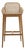 Coastal Contemporary Outdoor Faux Rope & Teak Bar Stool For Sale