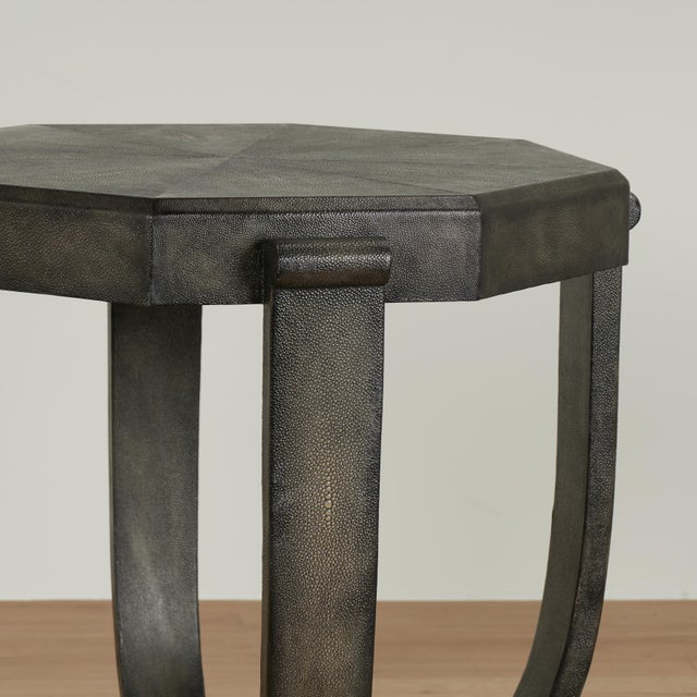 Pair of Vintage Art Deco Style Tables in Faux Shagreen by Maitland Smith For Sale - Image 14 of 15