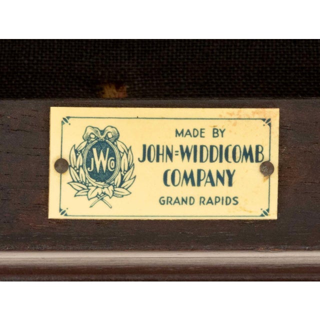Tan John Widdicomb Silk Upholstered Mahogany Bench For Sale - Image 8 of 8