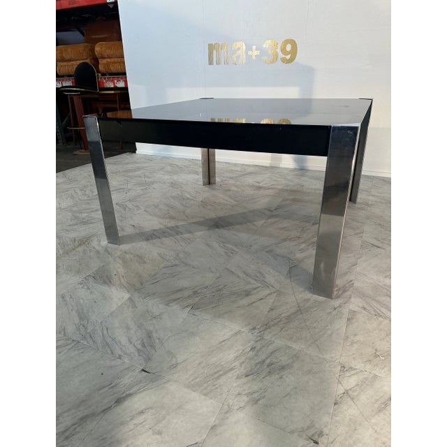 Mid-Century Modern 1980s Vintage Italian Chrome and Glass Dining Table by Guido Faleschini X Hermes For Sale - Image 3 of 9