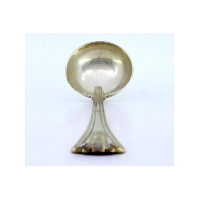 Silver Soup Ladle with Raised Edges, in Very Good conditions. Designed 1920 to 1949 This piece has an attribution mark, I...