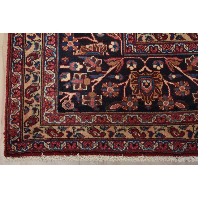 Mahvelat Rug 10′ X 13’2” Red Wool Vintage Traditional Hand-Knotted Carpet For Sale - Image 12 of 15