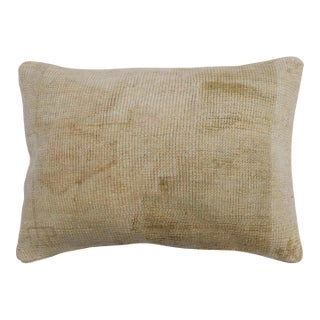 Neutral Vintage Oushak Rug Pillow For Sale