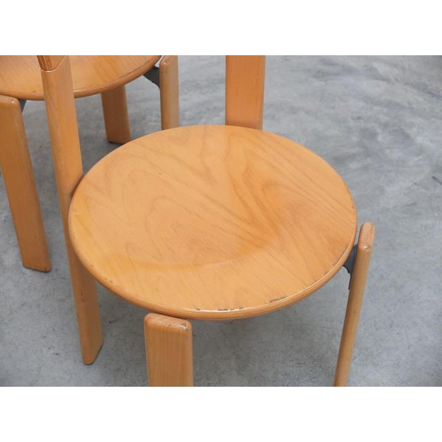 Wood Rey Chairs by Bruno Rey for Dietiker, Switzerland, 1971, Set of 6 For Sale - Image 7 of 17