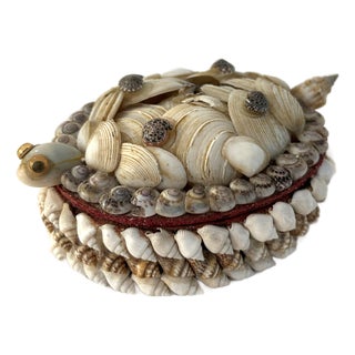 Mid-Century Turtle Seashell Lidded Keepsake Box For Sale