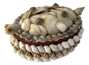 Mid-Century Turtle Seashell Lidded Keepsake Box