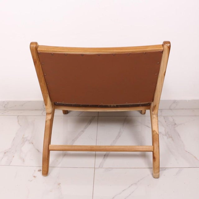 Not Yet Made - Made To Order Lila Natural Teak and Genuine Leather Chair For Sale - Image 5 of 5