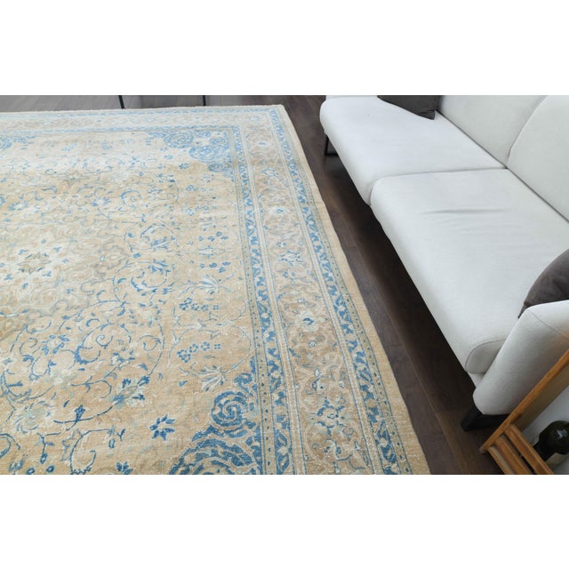 1960s 1960s Vintage Persian Handmade Wool Cotton Brown Area Rug For Sale - Image 5 of 11