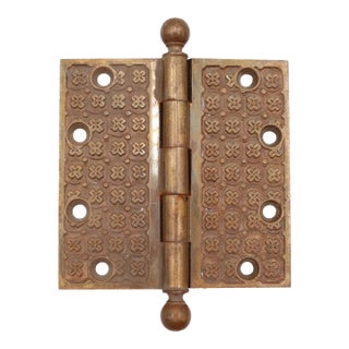 Vintage 4 X 4 In. Yale & Towne Madras Brass Door Hinge For Sale