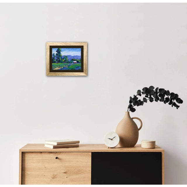 Green Valley Red Barn, Original Oil Painting Landscape For Sale - Image 11 of 12