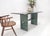 Mid-Century Modern Green Rectangle Marble Top Cylinder Crome Stretcher Base Dining Table Desk For Sale - Image 3 of 12
