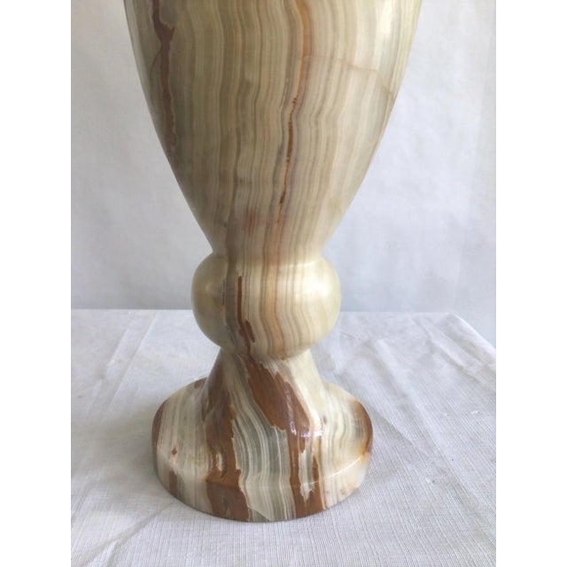 Cream 1960s Carved Onyx Urn Vase For Sale - Image 8 of 12