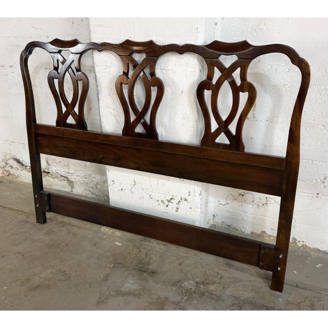 English Drexel 18th Century Collection Full/Queen Headboard With Metal Frame For Sale - Image 3 of 10