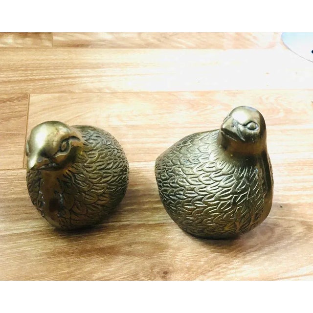 Mid Century Modern Brass Birds Pheasant Figurines- a Pair For Sale - Image 9 of 13