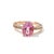 Bochic “Orient” Pink Topaz & White Topaz Solitaire Ring Set In 18K Gold & Silver, Size 7 For Sale - Image 9 of 12