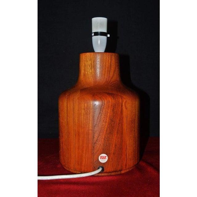 Vintage Danish Teak Table Lamp with Cased Glass Shade, 1960s For Sale - Image 16 of 18