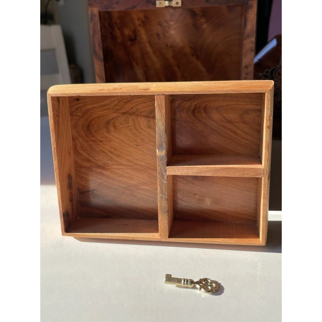 Moroccan Box Circa 1990s Thuya Wood Jewelry Box, Vintage Handmade, Burl Wood For Sale - Image 9 of 11