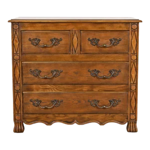 Baker Furniture French Provincial Louis XV Carved Oak Chest of Drawers