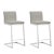 Parma Light Grey Vegan Leather & Steel Counter Stools - Set of 2 For Sale - Image 11 of 11